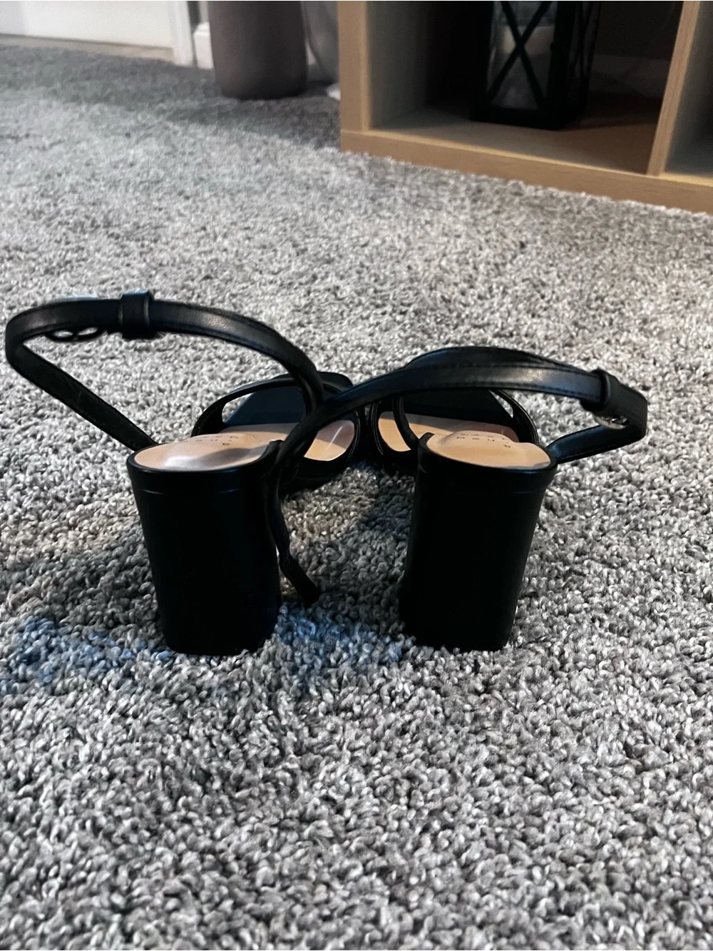 a new day Black Strappy Slingback Heel Sandals
